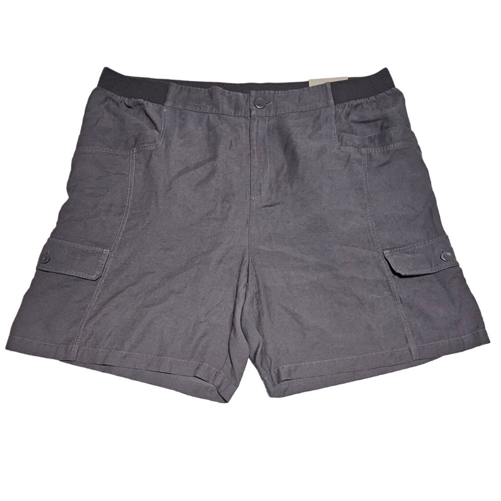 Soft Surroundings Bayside Shorts Sz 2X Iron Gray Cargo Pockets Rayon Blend 5FT00